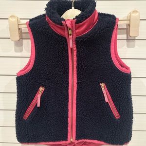 Jcrew crewcuts 3T navy and pink zip up fleece vest